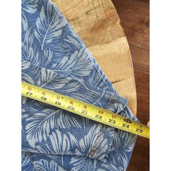 Denim & Co Tropical Floral Denim Jean Chore Jacket Blazer Women's Size L - Picture 5 of 10